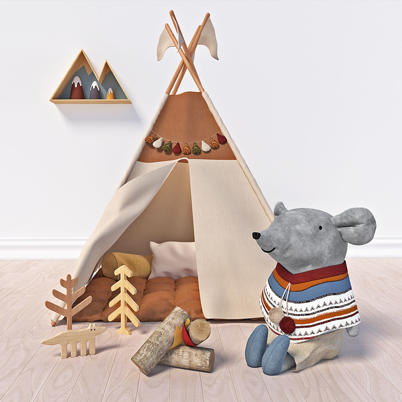 Wigwam and toys set