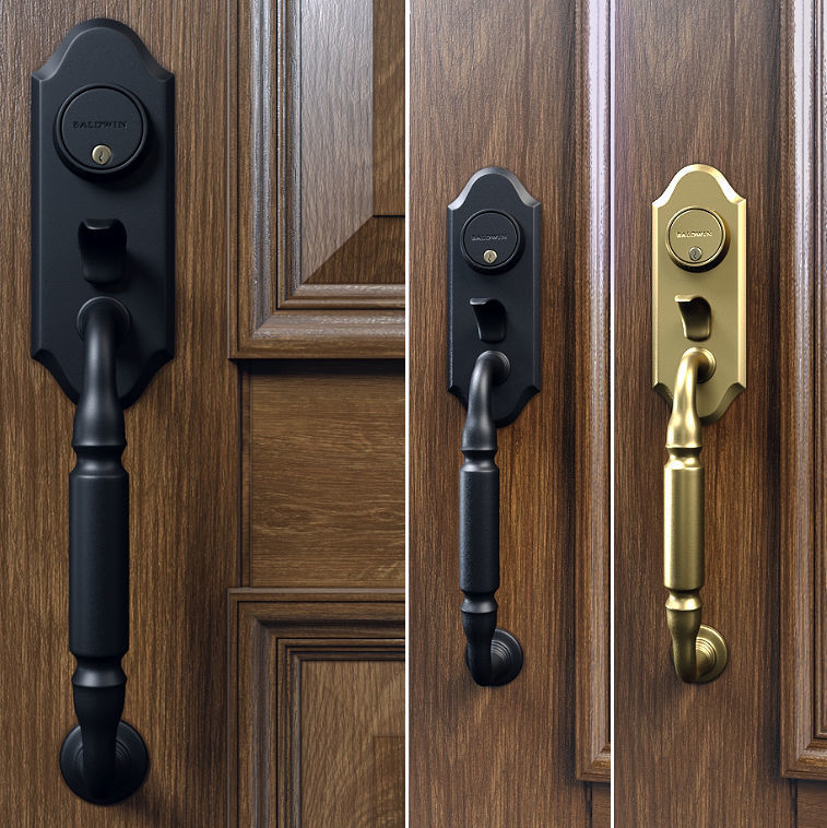 Ashton twopoint lock handleset 3D model CGTrader