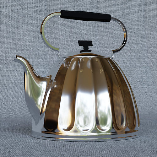 Kettle Nickel Plated 3D model CGTrader