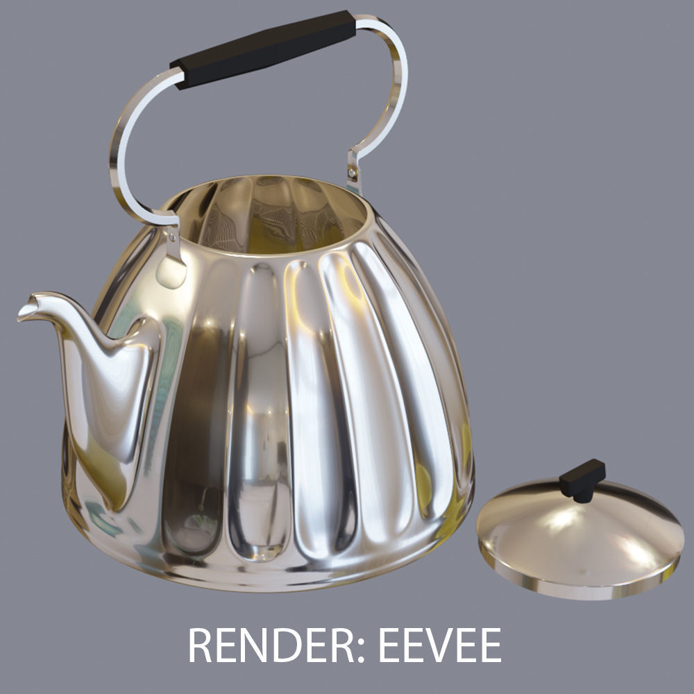 Kettle Nickel Plated 3D model CGTrader