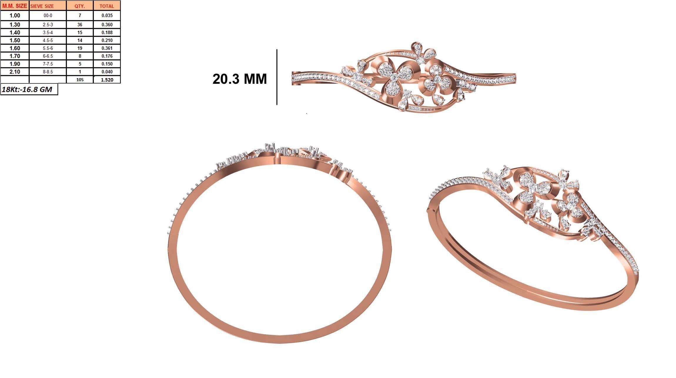 179 Women Bracelets jcd Jewelcad render detail 3D model 3D printable ...