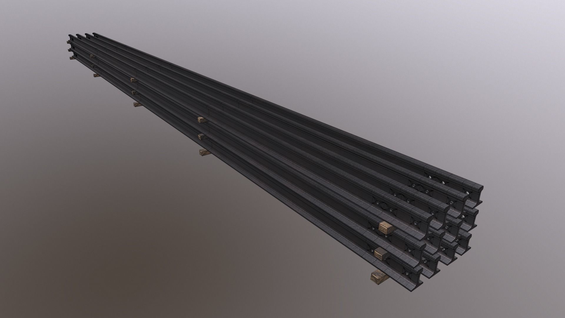 3D model Stacked Rails P65 VR / AR / low-poly | CGTrader