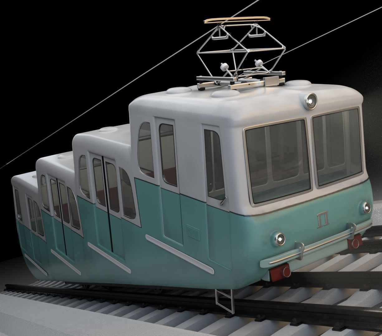 Kyiv Funicular train 1959 3D model CGTrader