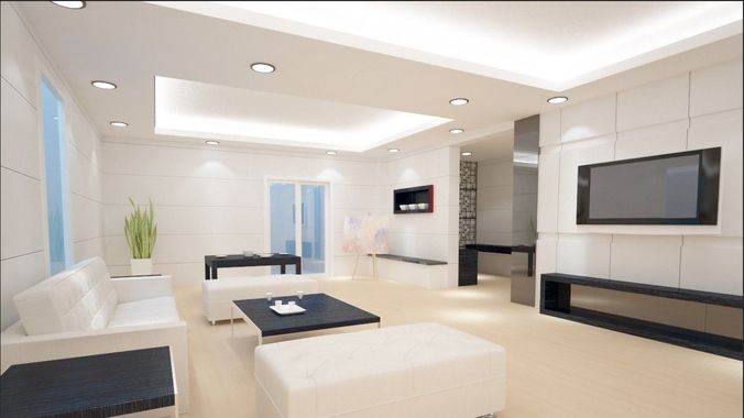 Modern luxury living room design 3D model | CGTrader Modern luxury living room design 3D model | CGTrader