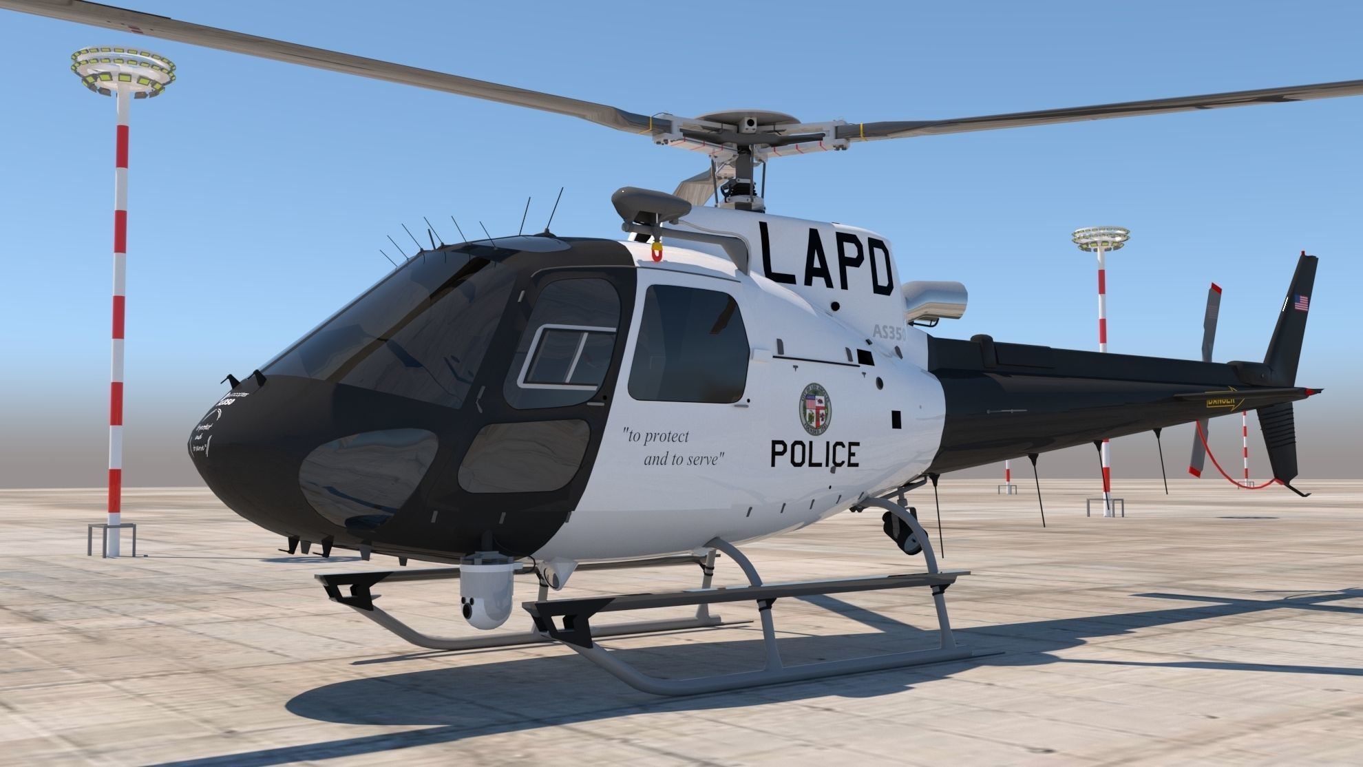 3D EUROCOPTER LAPD CGTrader