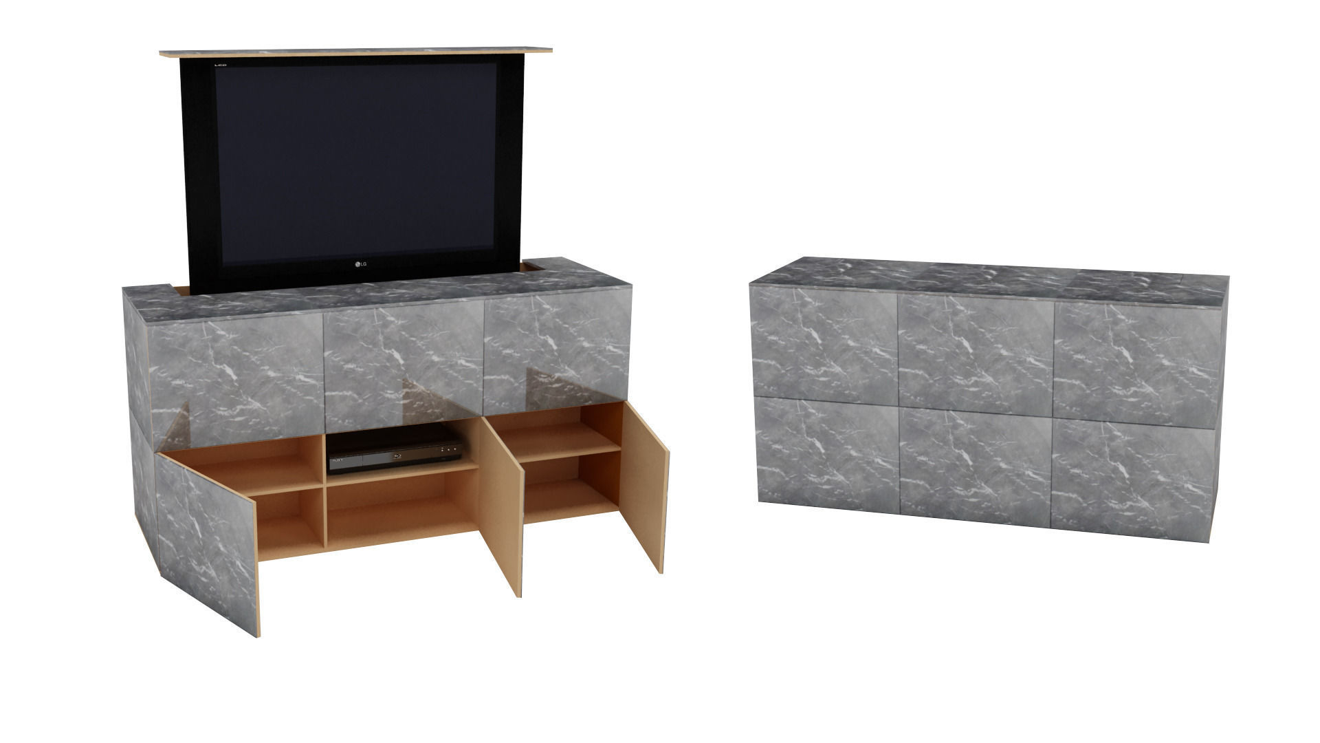 tv unit automatic tv slider 3D model