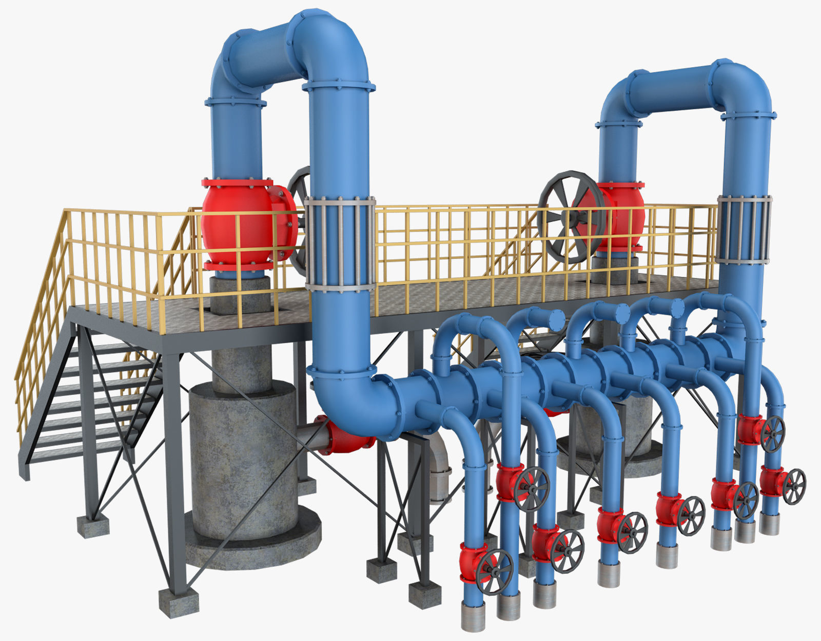 3D Piping System 1 CGTrader