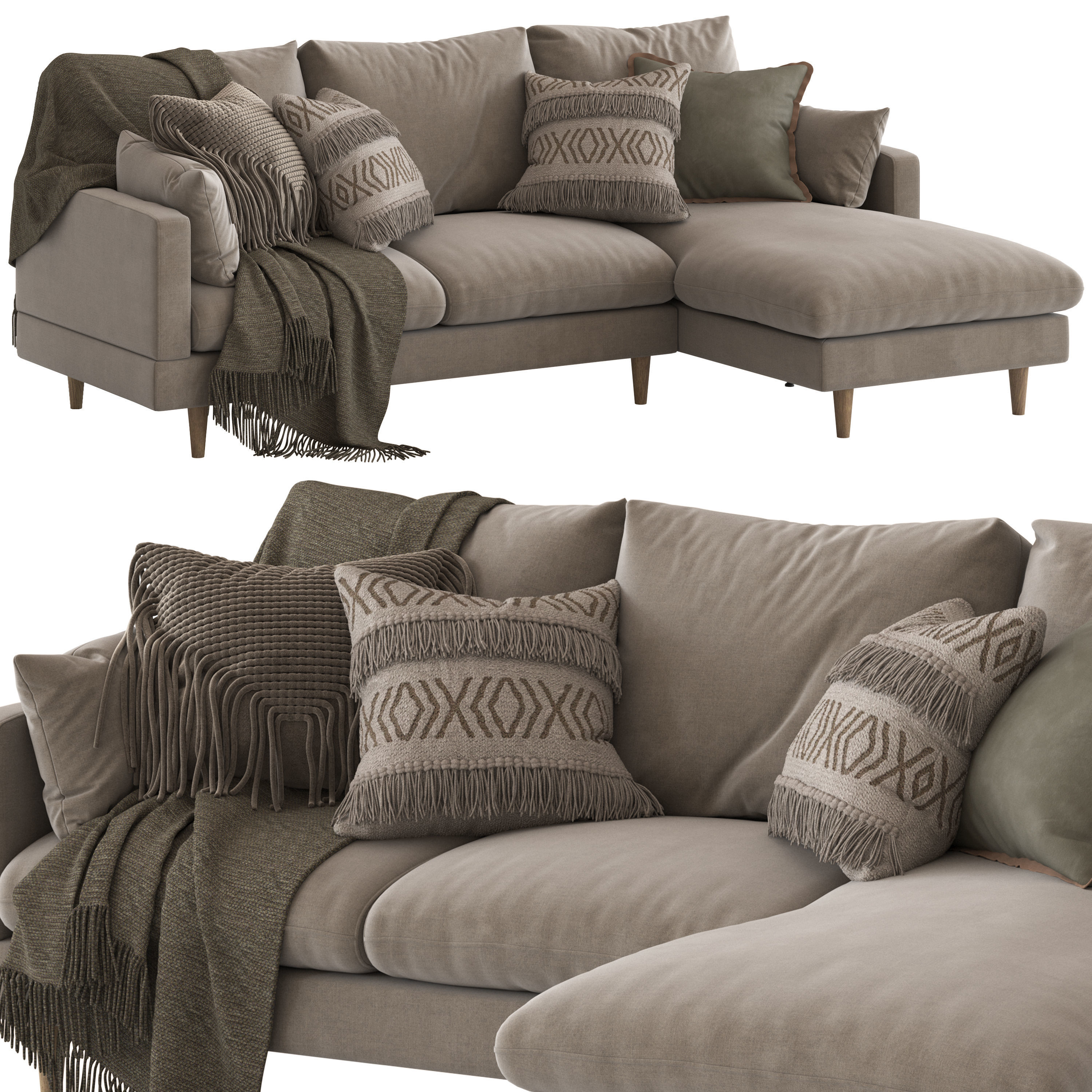 3D model Temple and ster Silas Sofa3seater with chaise