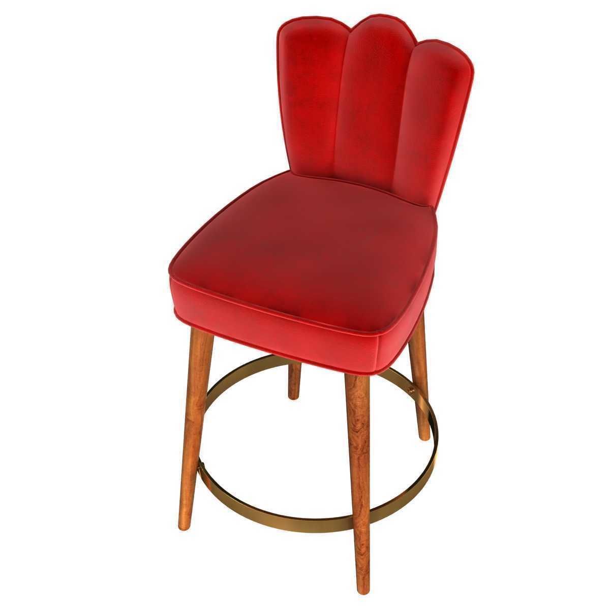 Custom made red velvet bar chair 3D model CGTrader