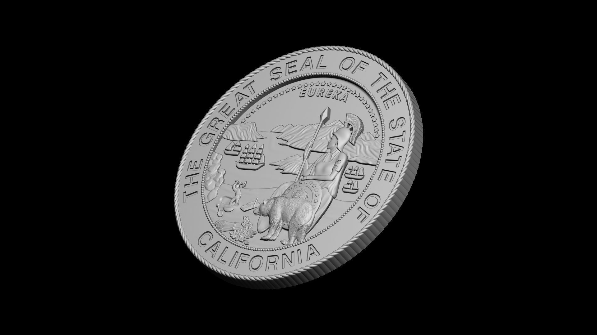 California state seal 3D model 3D printable CGTrader