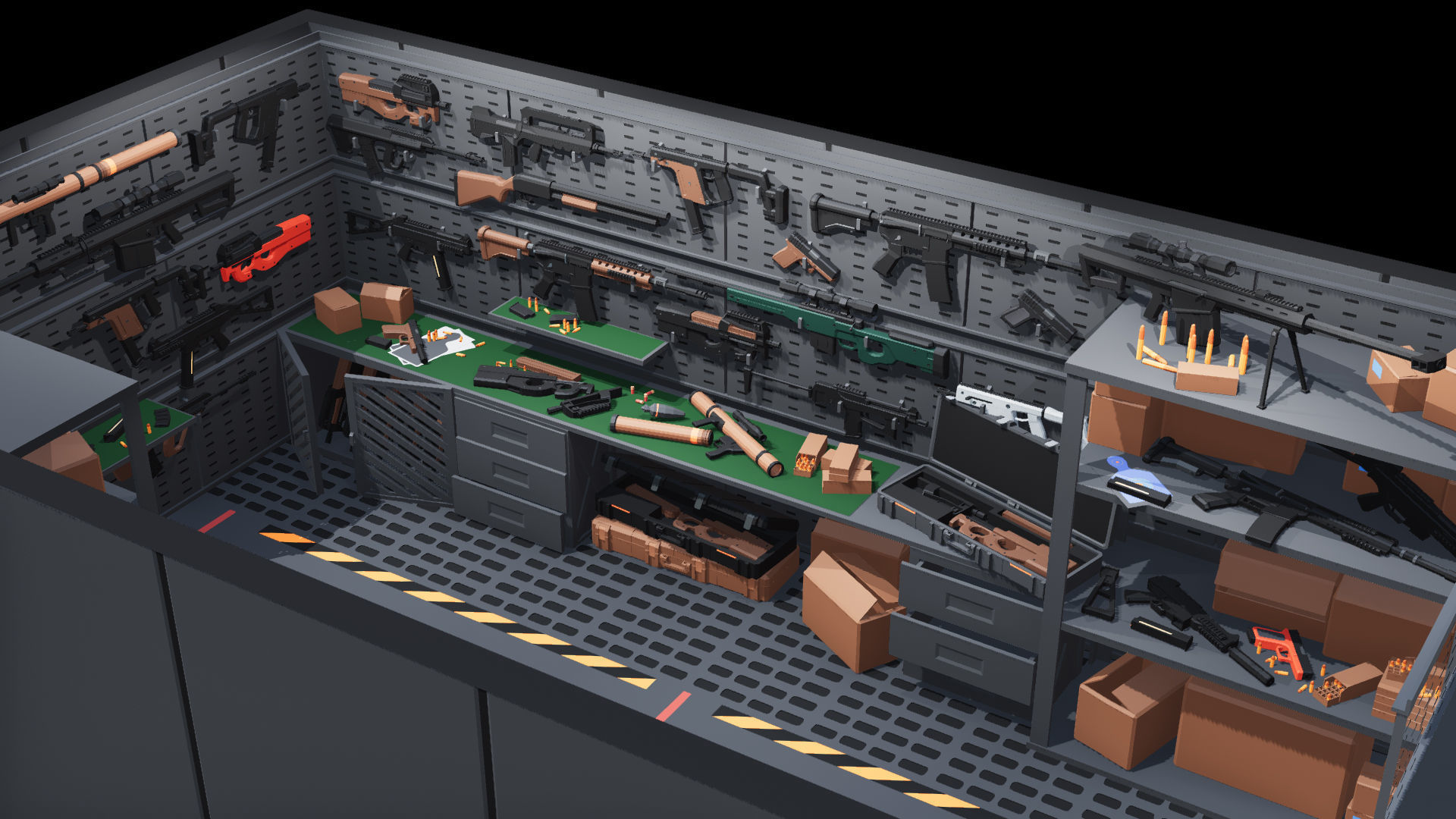 3D model Poligonal Weapon Rack VR / AR / low-poly | CGTrader