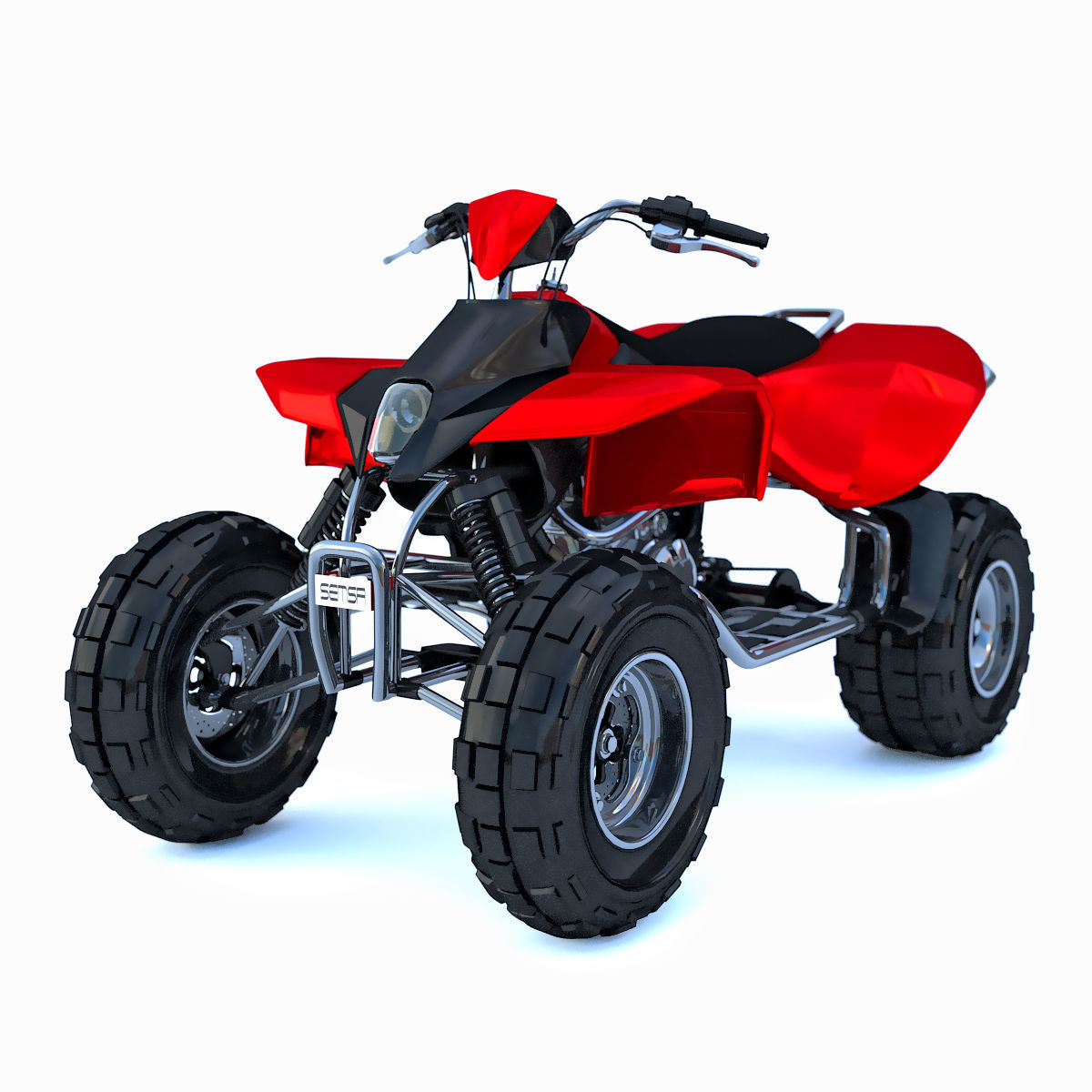 Mountain ATV Bike Red 3D model MAX OBJ FBX
