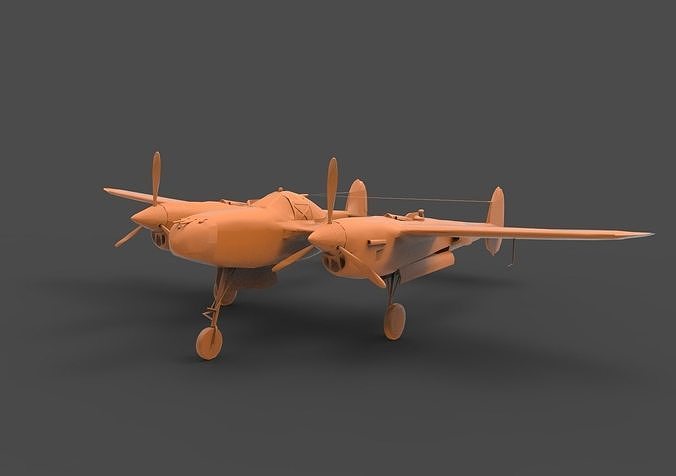 Lockheed P-38 3D model 3D printable | CGTrader