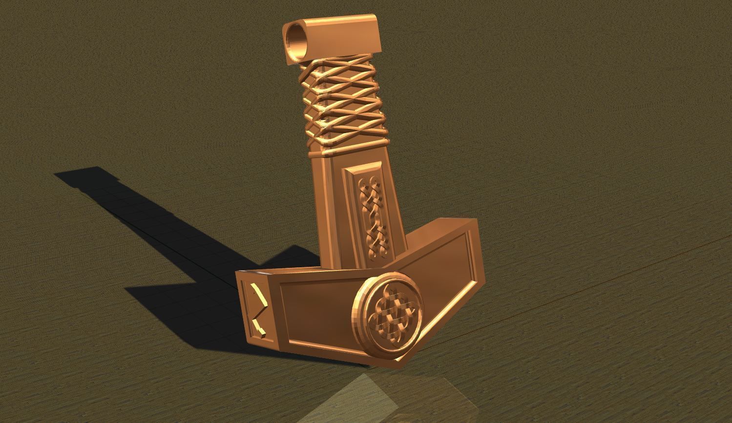 Pendant Thor Hammer 3D Model 3D printable OBJ 3DS STL 3DM