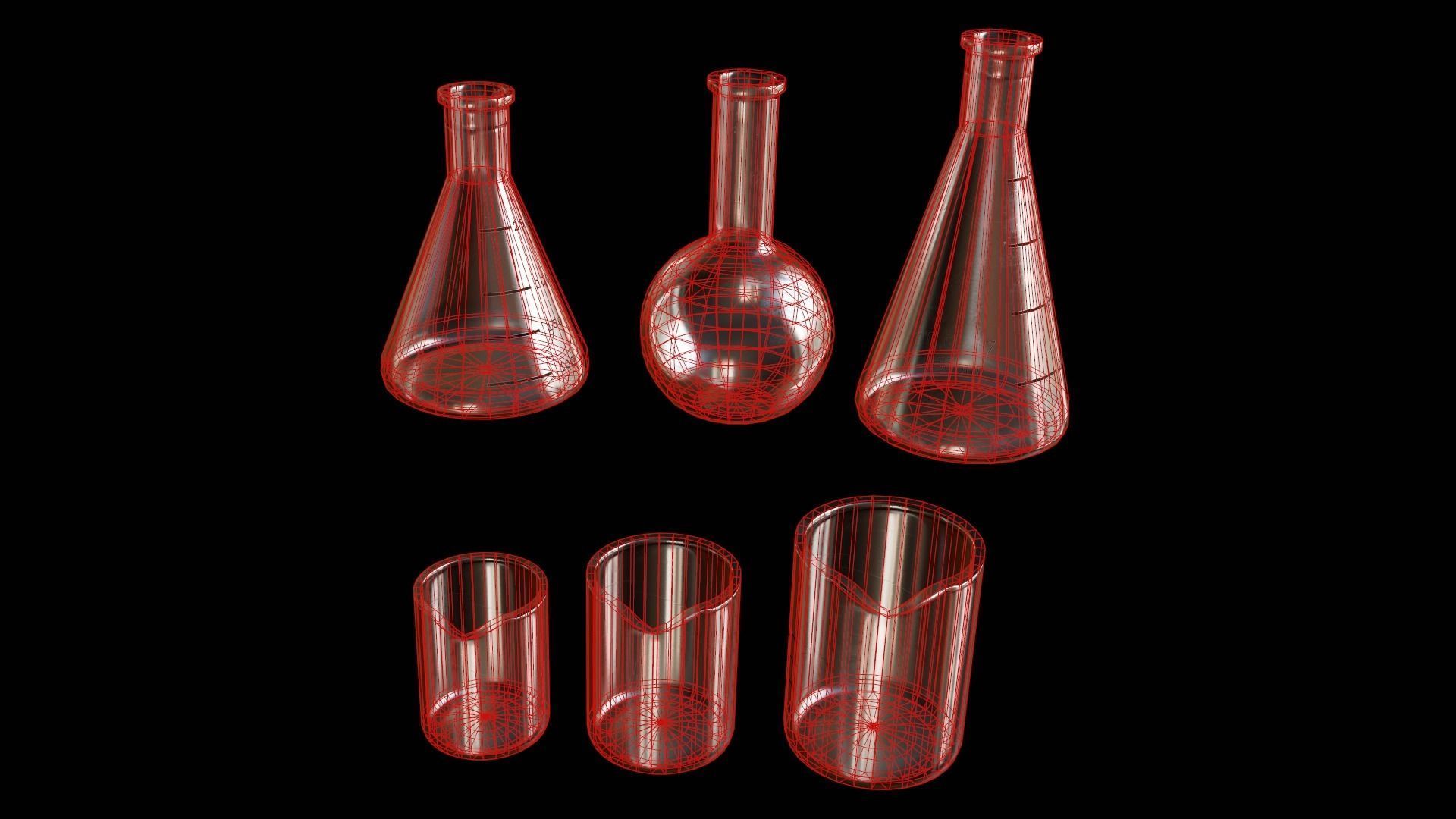3D model CLA Beakers 01 PBR Game Ready VR / AR / lowpoly CGTrader