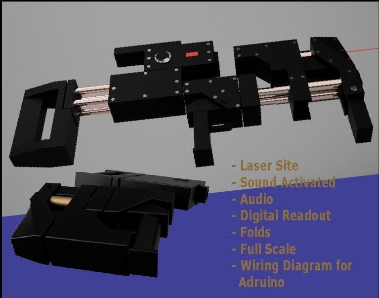 The Dark Knight Sticky Bomb Rifle 3D model 3D printable CGTrader
