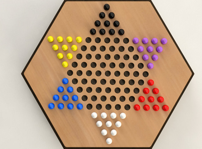 Chinese Checkers 3D Model MAX OBJ 3DS STL WRL WRZ