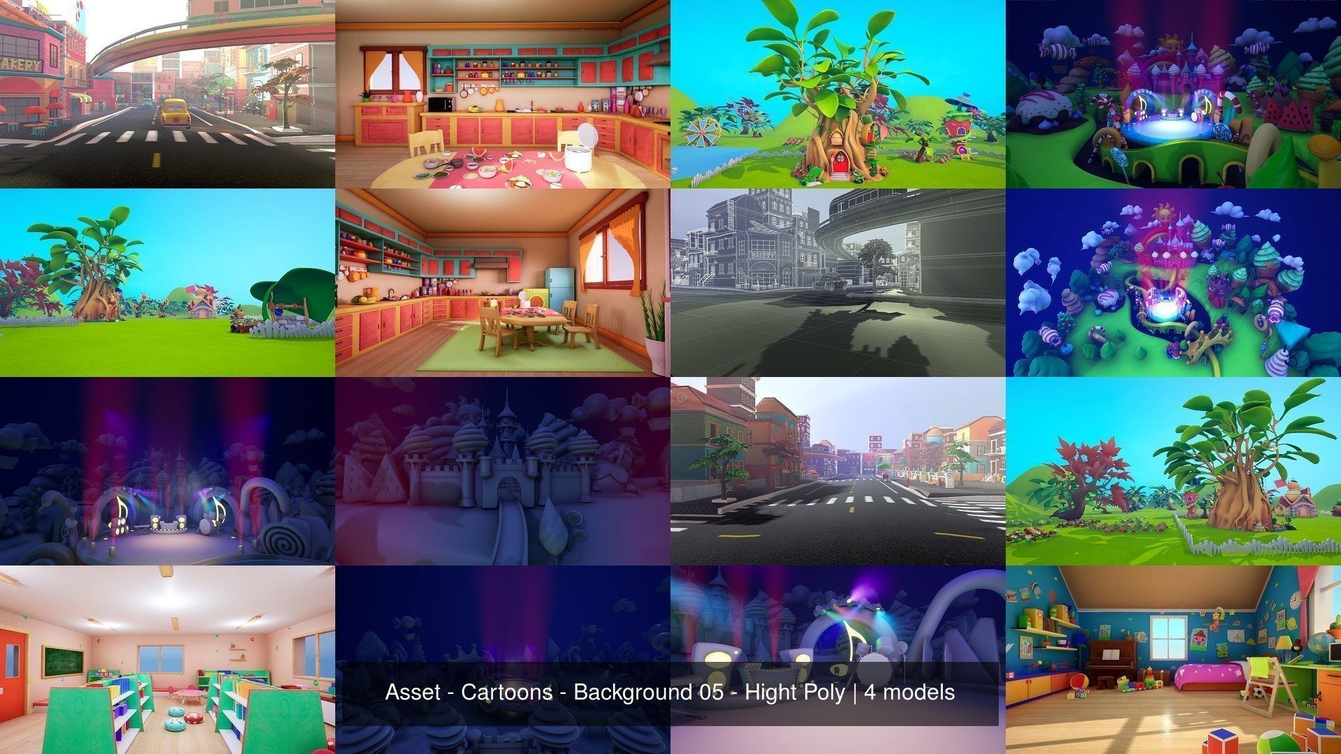 Asset - Cartoons - Background 05 - Hight Poly
