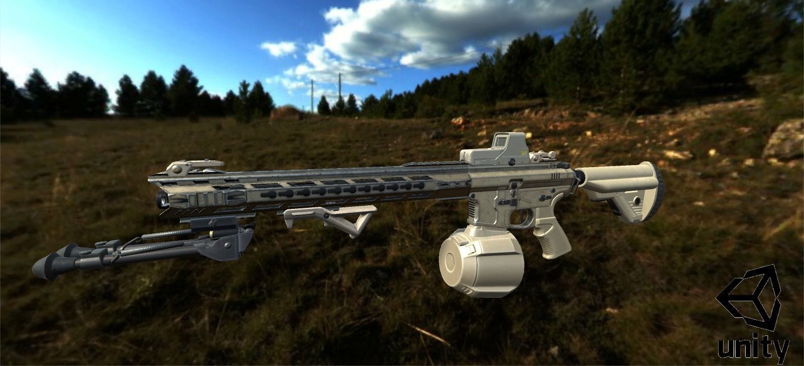 3D model Modular Combat Rifle-Squad Automatic Weapon Variant VR / AR ...