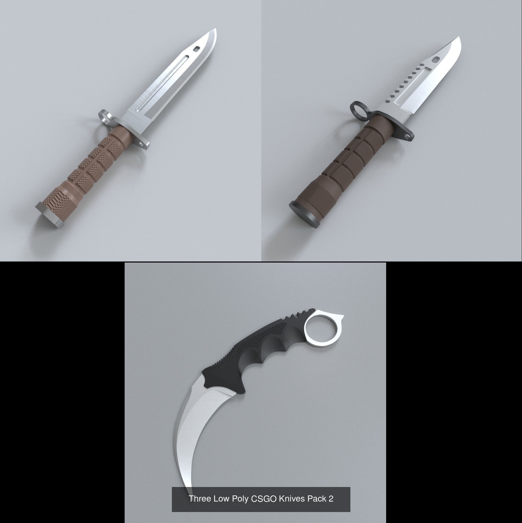 3D Model Collection CSGO Knives Pack VR / AR / lowpoly CGTrader