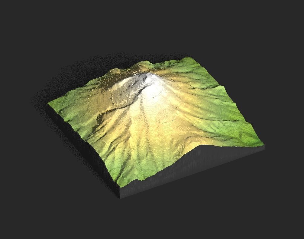 3D MODEL OF MT TARANAKI FOR CNC AND 3D PRINTING 3D model