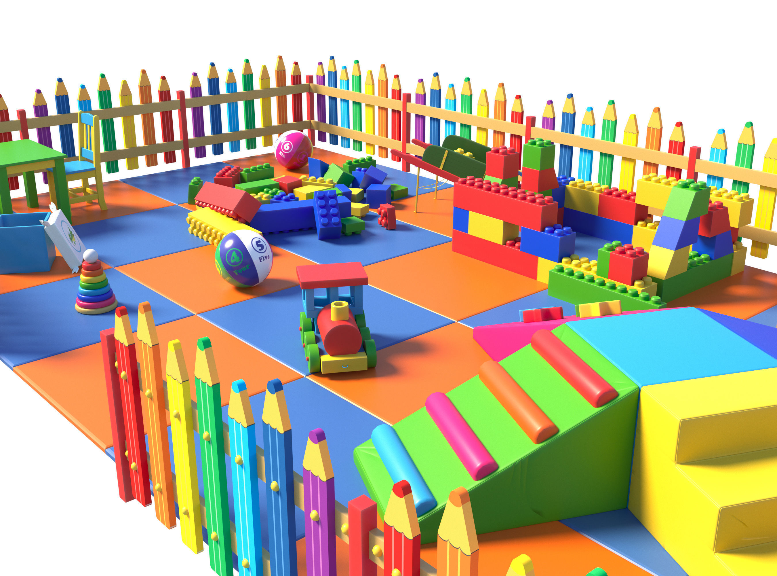 Childrens play area 2 3D model