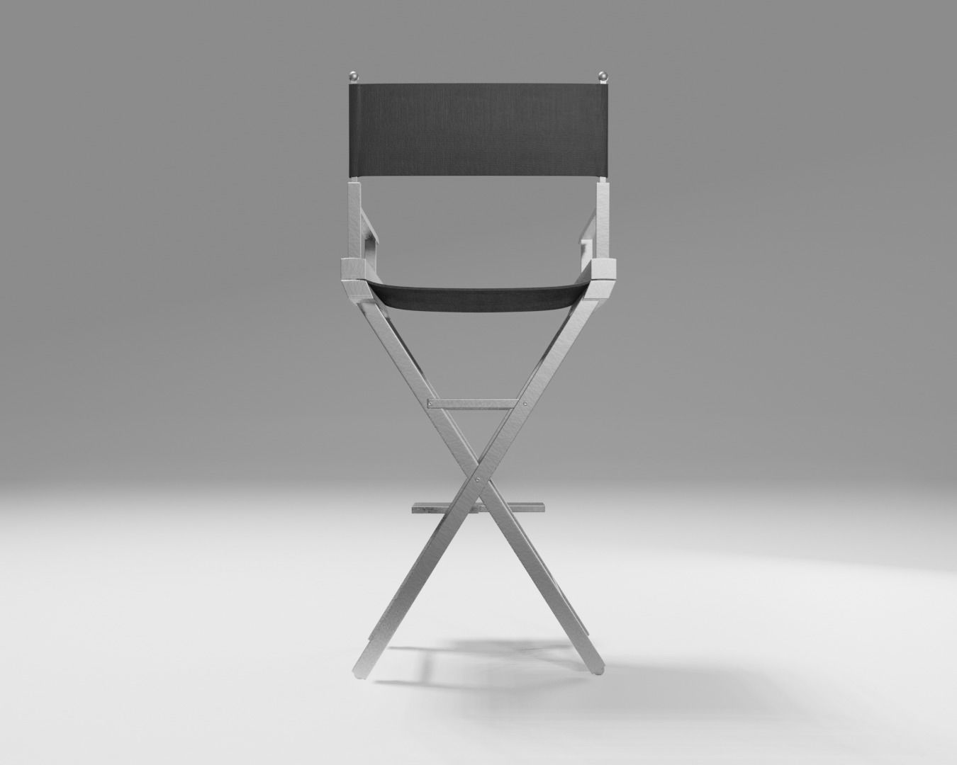 3D model directors production chair metal grey fabric VR / AR / low