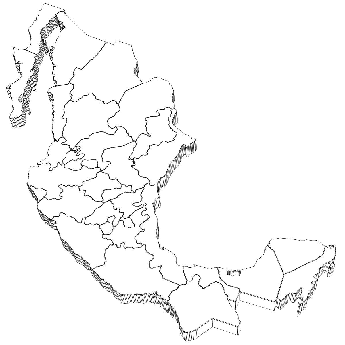 mexico map 3d model max obj 3ds wrl wrz mtl tga 5