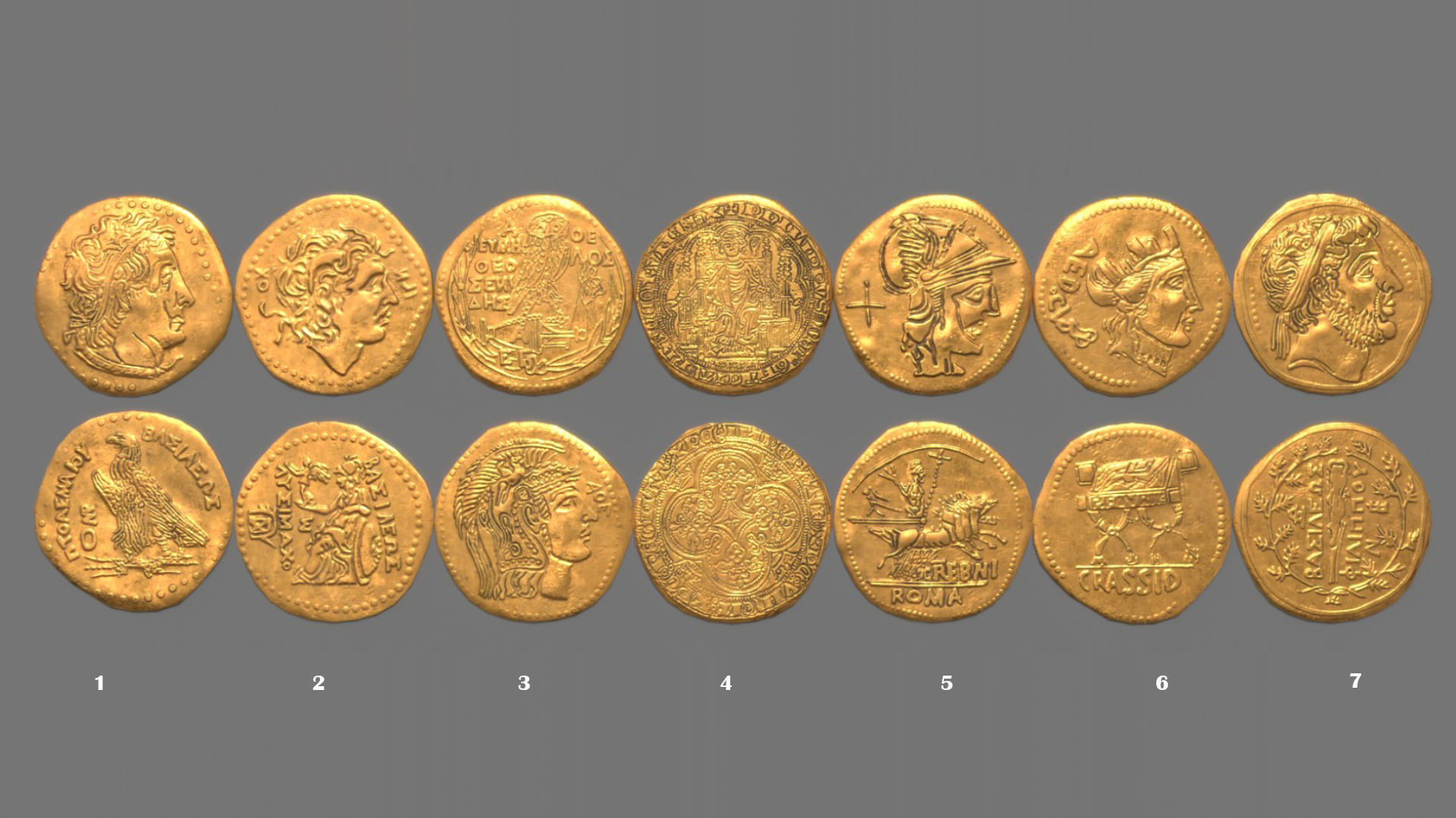 3D model Ancient Roman Gold Coin Pack Roman Treasure Asset VR / AR