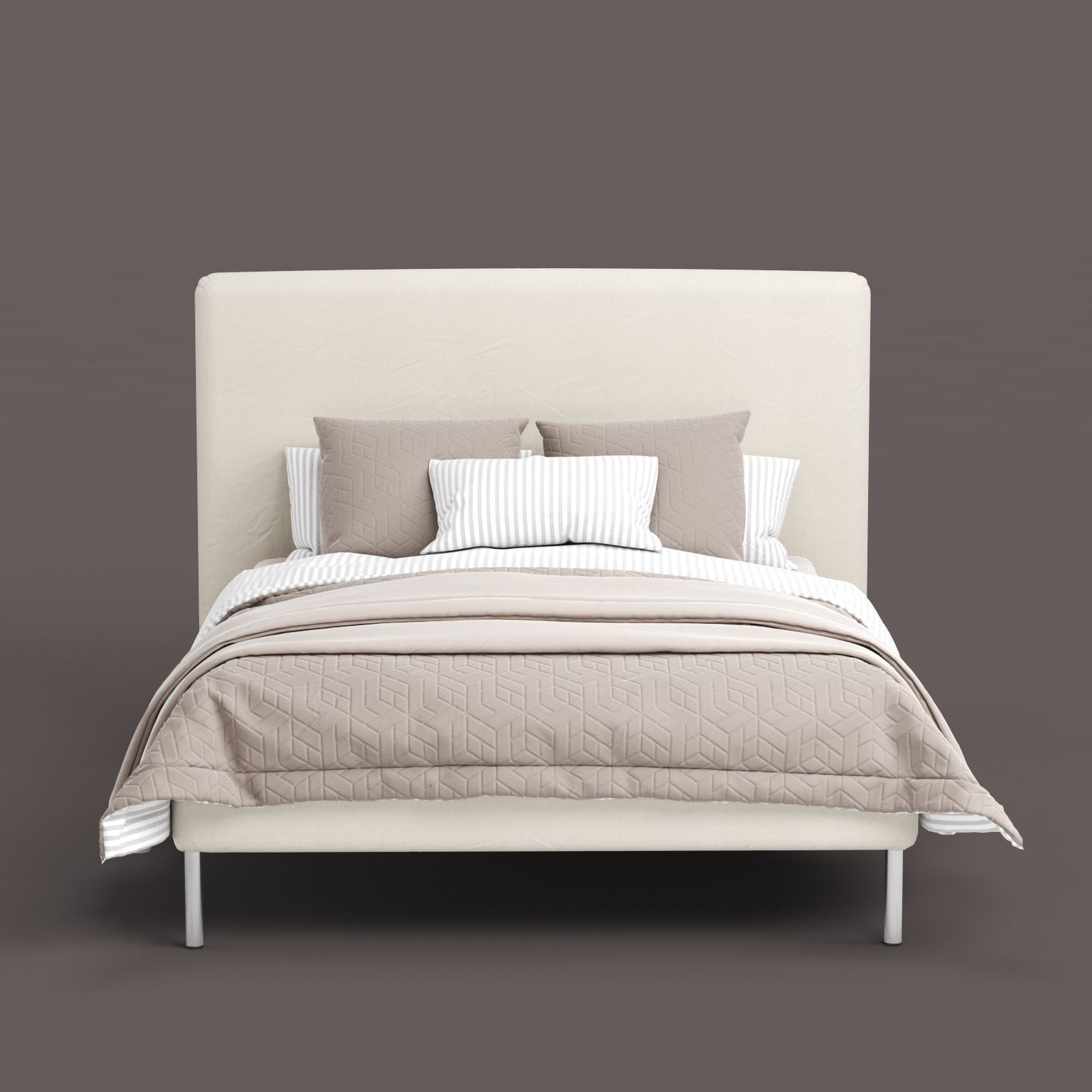 TOMREFJORD beige bed Luroy 3D model CGTrader