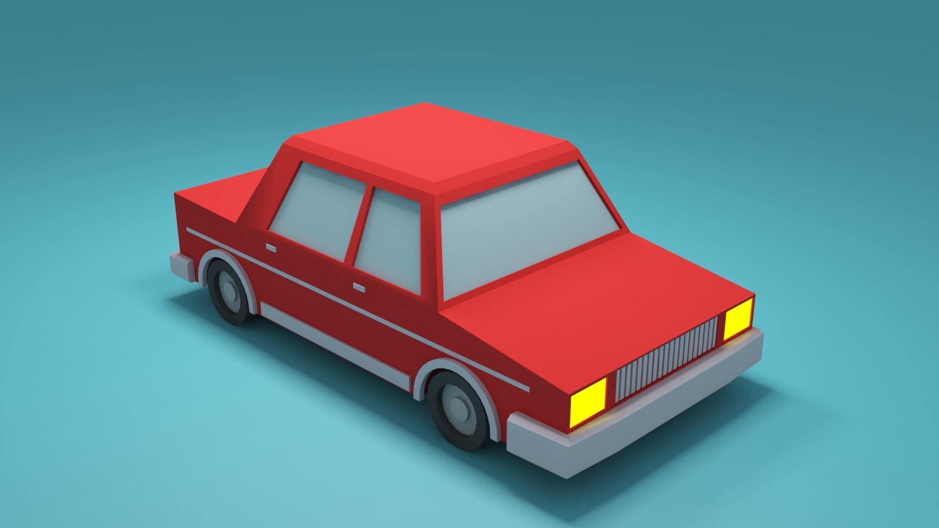 Чертеж low poly машины