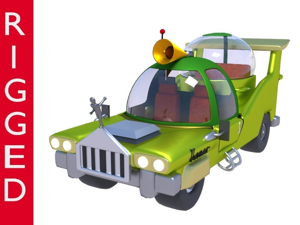 Rigged Car Homer Simpson 3d Blender Rigged Technology