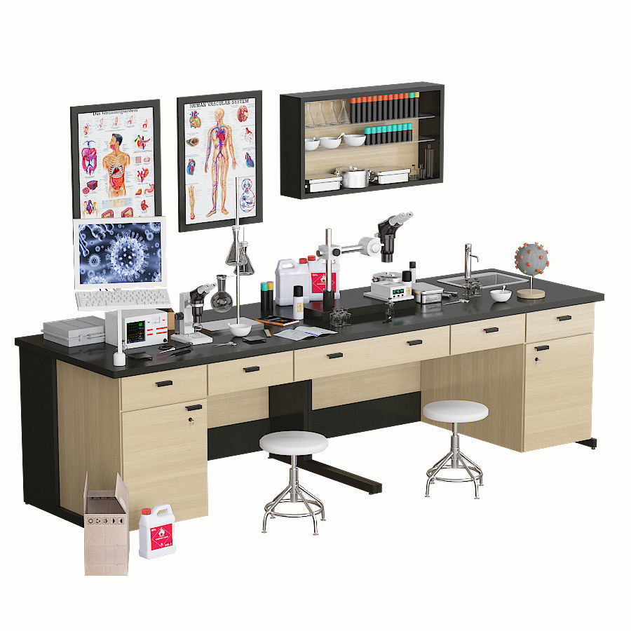 Medical laboratory experience set 3D model CGTrader