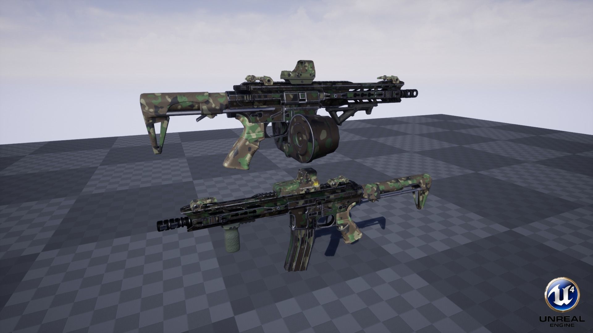 Close Combat Rifle 3D model Modular Combat Rifle-Close Quarter Combat Variant VR / AR ...