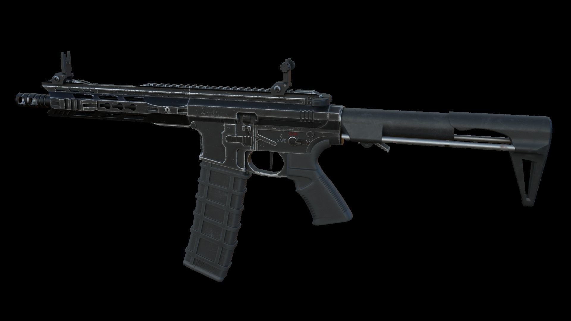 Close Combat Rifle 3D model Modular Combat Rifle-Close Quarter Combat Variant VR / AR ...