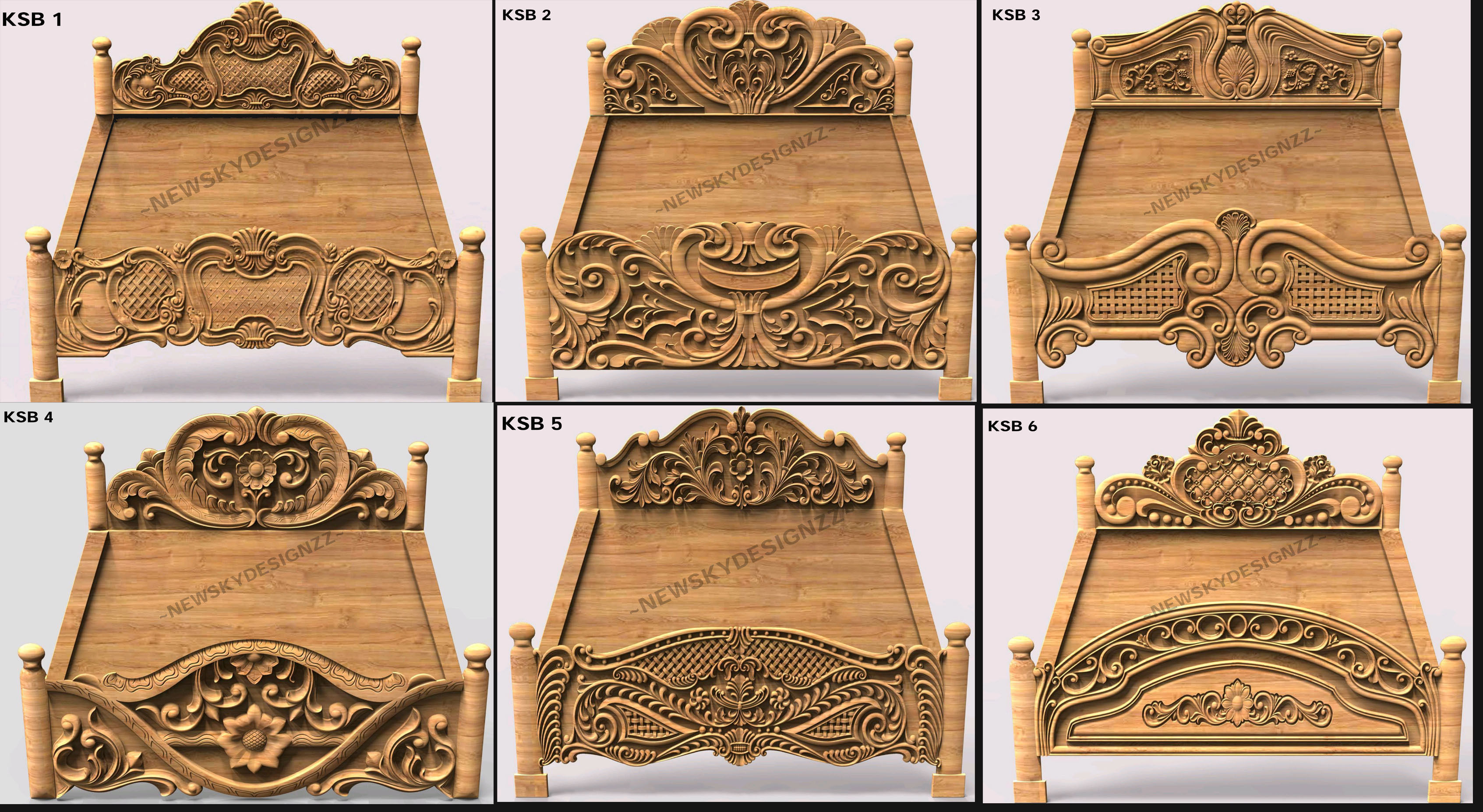 30 Luxury Bed carving Collection 3D model