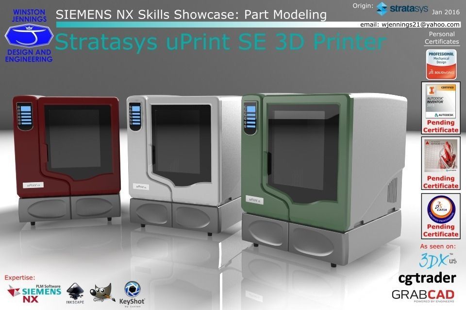 SIEMENS NX Skills Showcase Stratasys uPrint SE 3D Printer free 3D