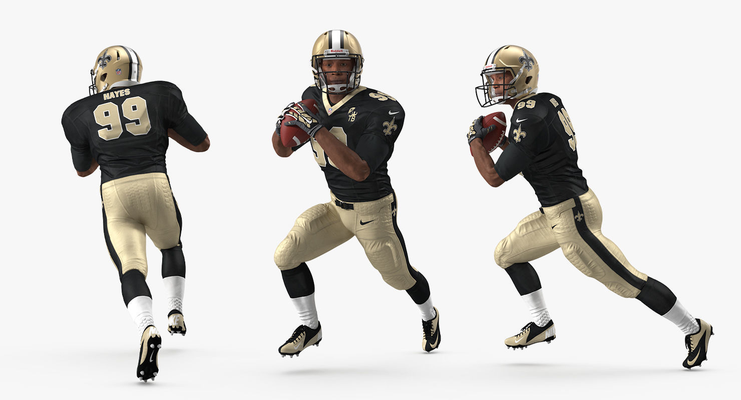 US Football Player New Orleans Saints Running Pose