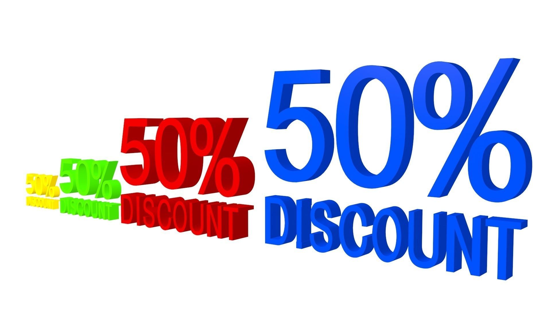 3D model discount logo 2 VR / AR / lowpoly CGTrader