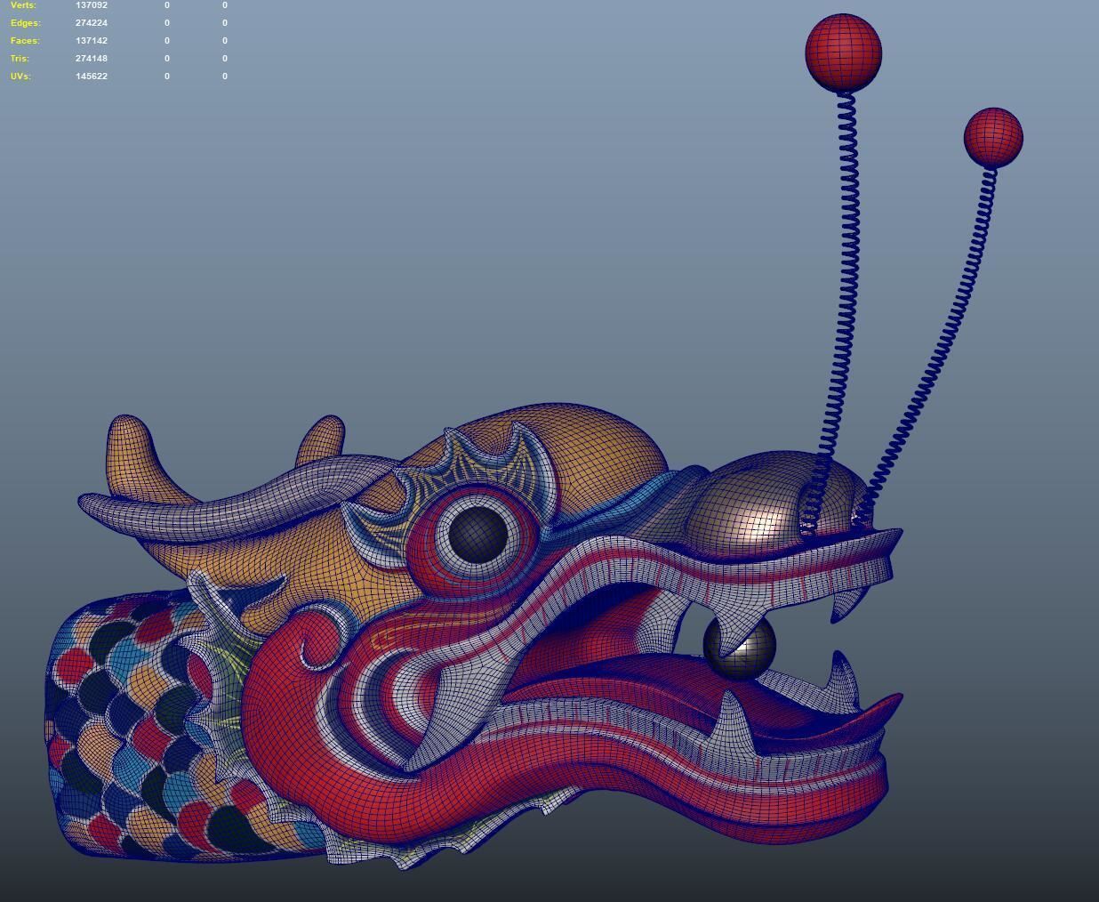 Dragon boat head 3D model CGTrader