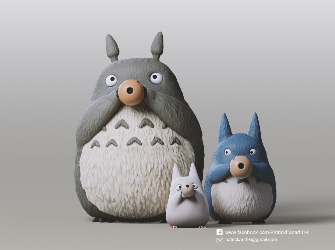 Totoro Family My Neighbor Totoro 3d Printable Model