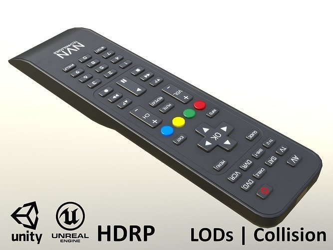 3D model 2000s TV Remote Control Black VR / AR / low-poly | CGTrader