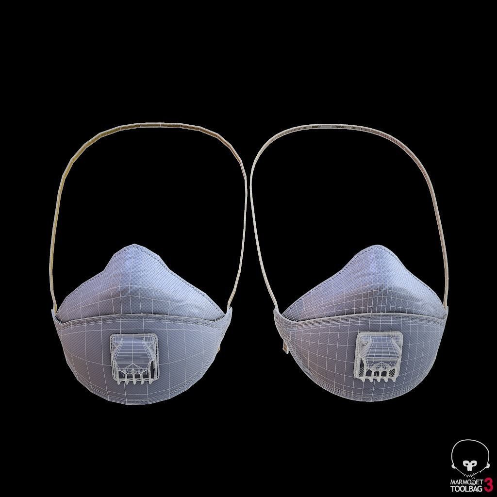 3D model Ffp3 N95 Covid mask VR / AR / lowpoly CGTrader