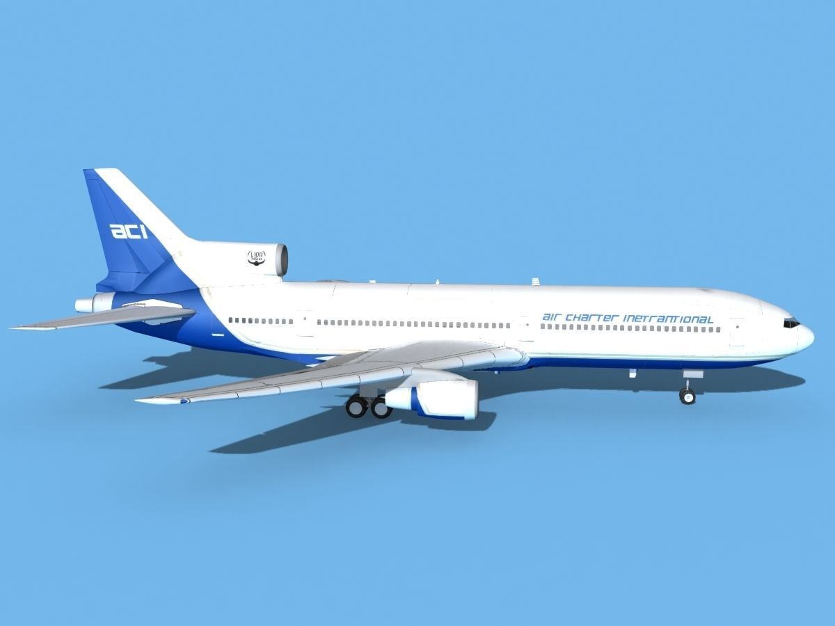 Lockheed L-1011 TriStar Air Charter Intl 3D model rigged | CGTrader
