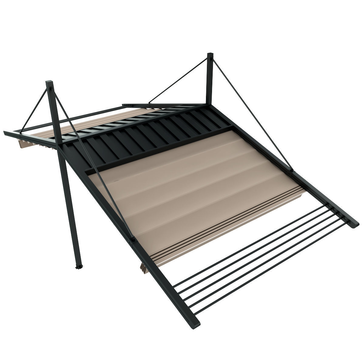 Motorized Pergola 3a weathered black steel
