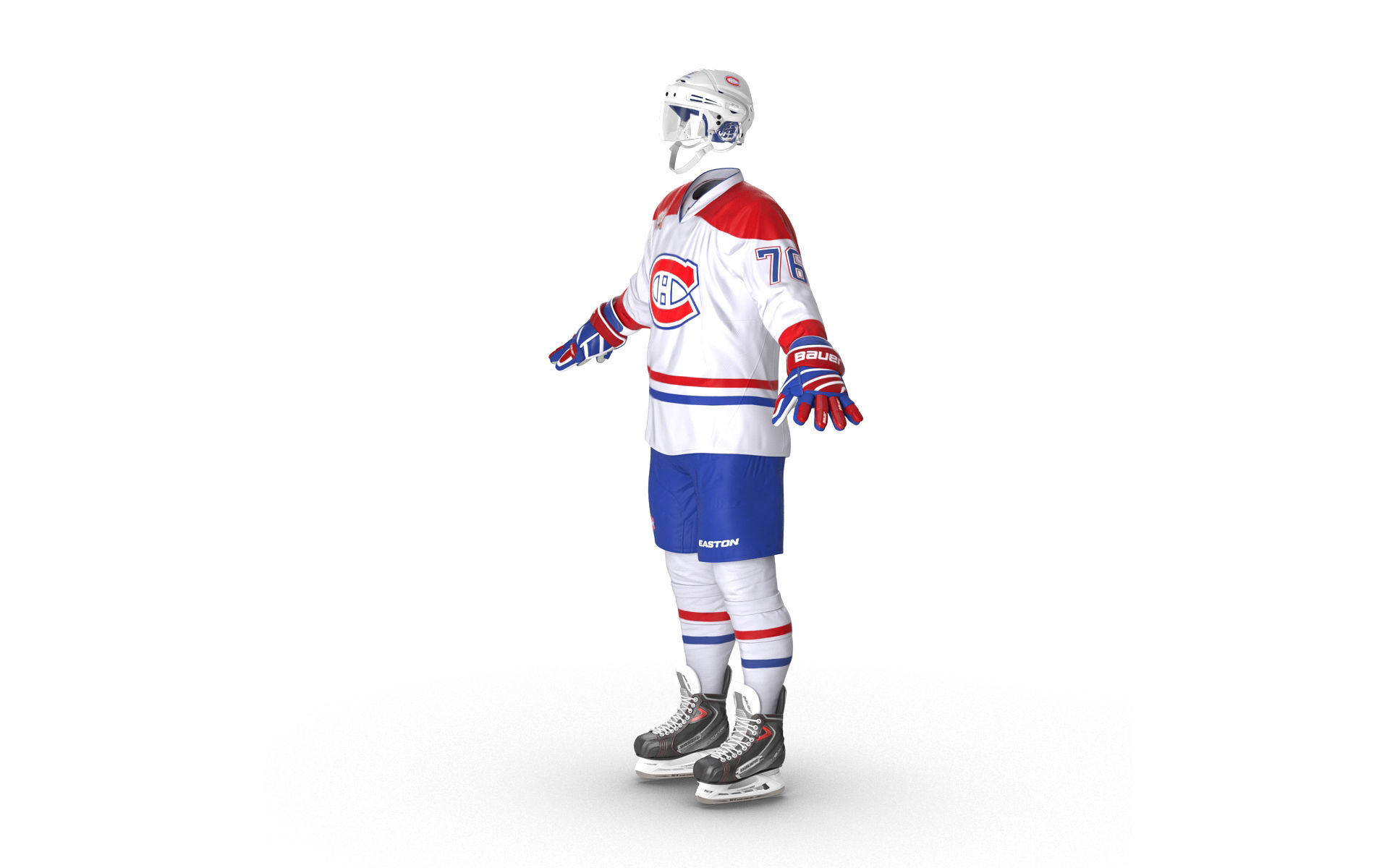 Hockey Equipment Montreal Canadiens 3D model CGTrader