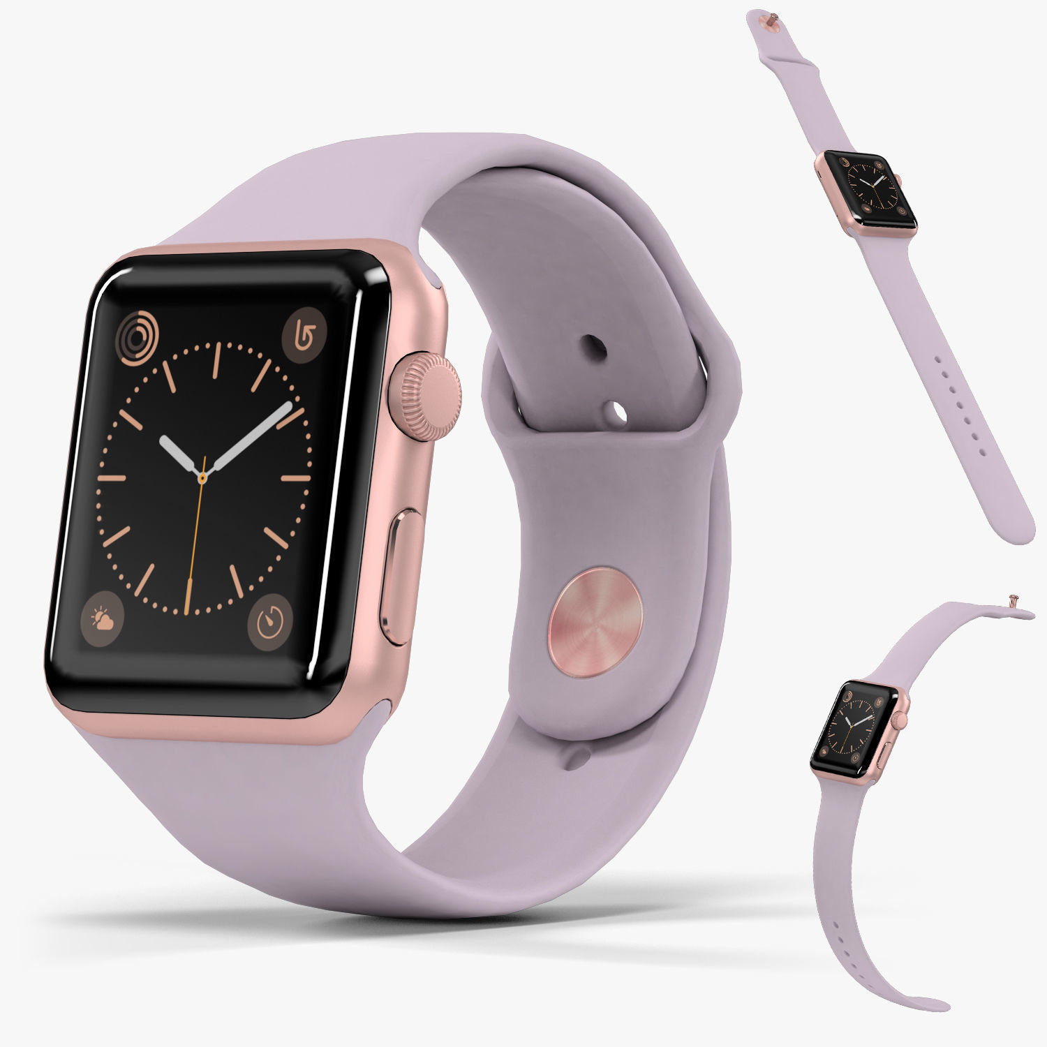 Apple Watch Rose Gold Aluminum Case Lavender Sport Band
