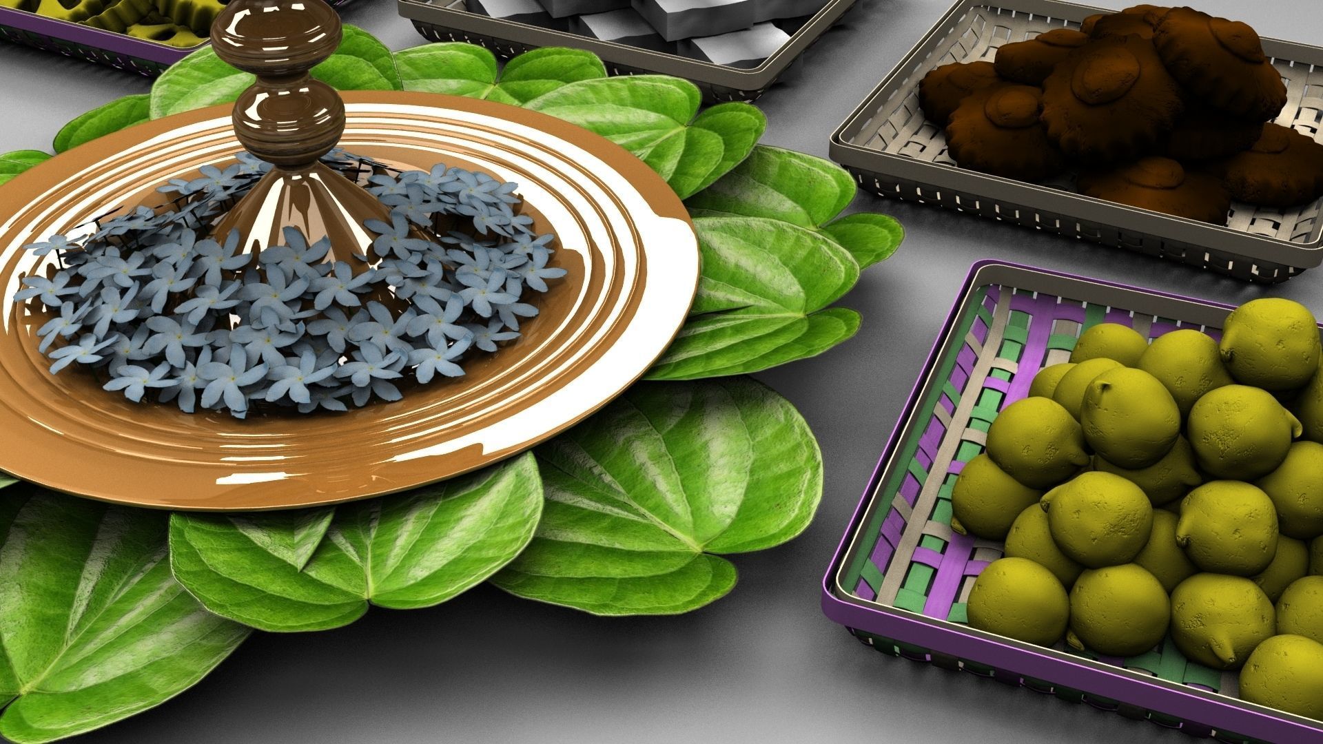 Sinhala and Tamil new year food table 3D model | CGTrader