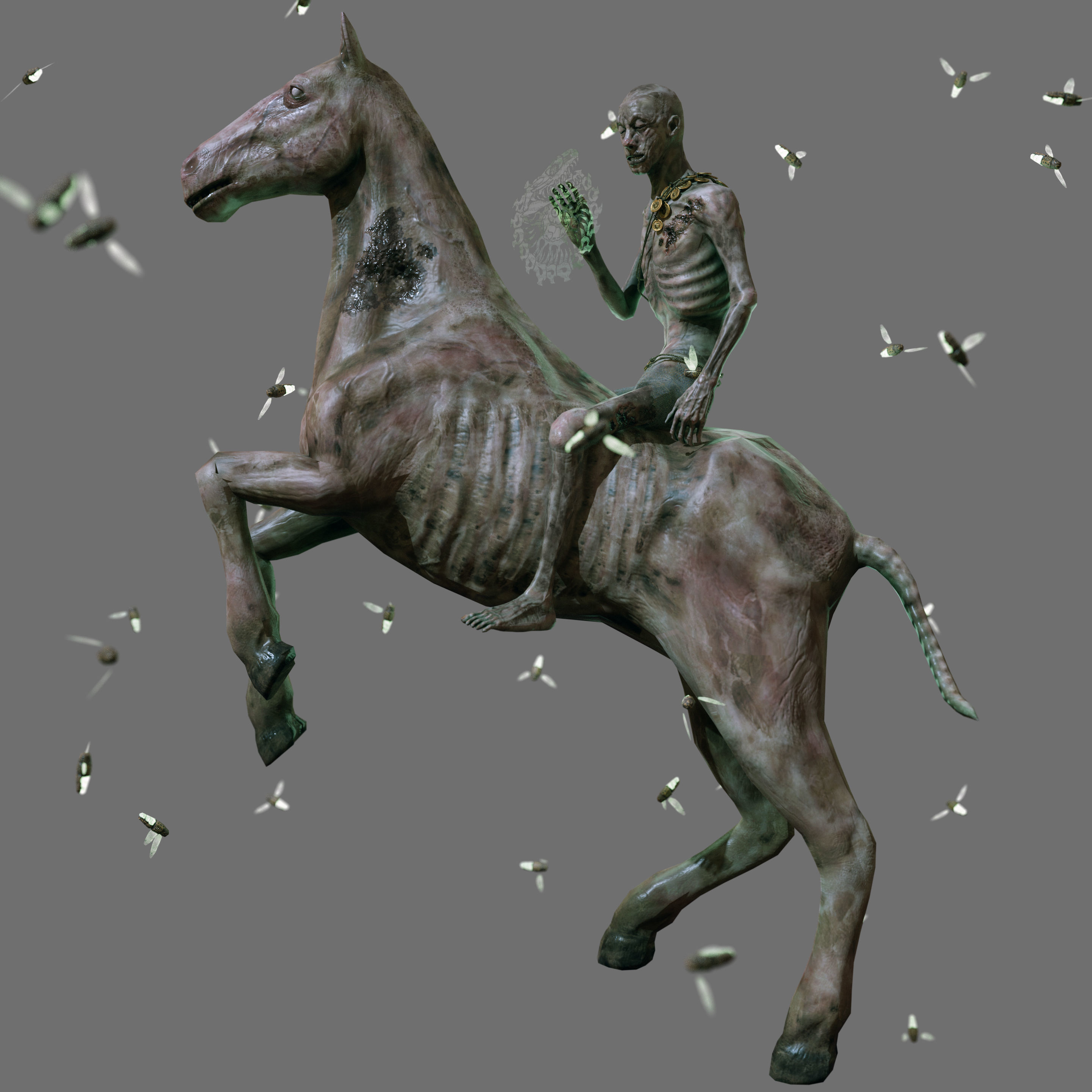 3D model Zombie Horse and Rider VR / AR / lowpoly CGTrader