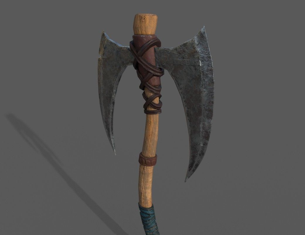 Viking Bearded - Battle Axe - PBR Low-poly 3D model